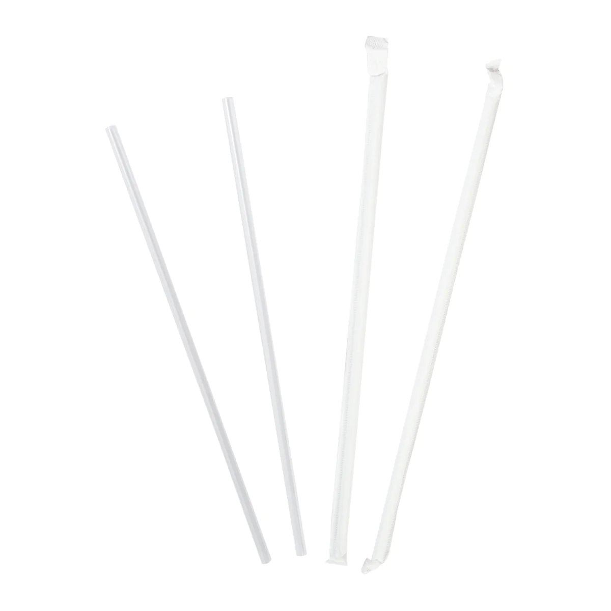 JUMBO STRAW, 10.25&quot;, CLEAR, PAPER WRAPPED, (4*500/CS)