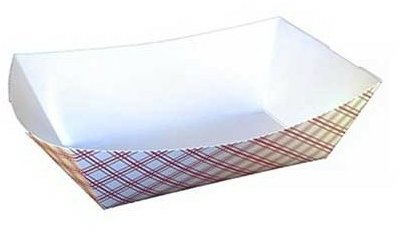 FOOD TRAY, 1 LB, #100, RED PLAID (1000/CS)