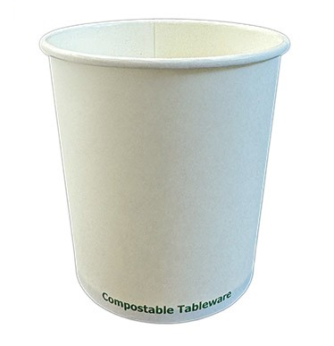 PLA LINER PAPER SOUP CUP, 24OZ, WHITE, COMPOSTABLE,