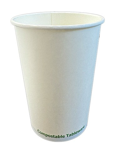 PLA LINER PAPER SOUP CUP, 32OZ, WHITE, COMPOSTABLE,