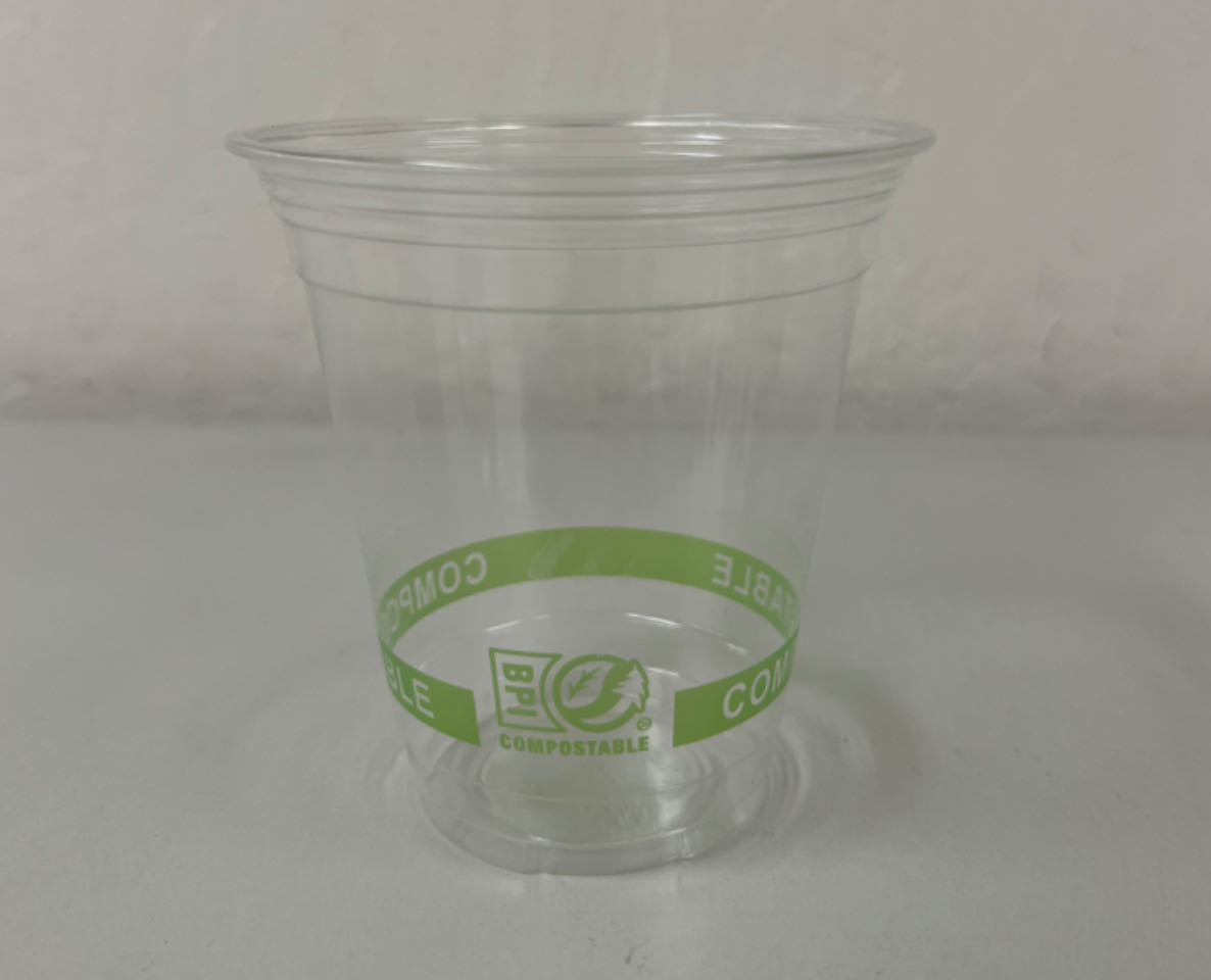 PLA-CDC-12, 12OZ PLA PLASTIC CLEAR CUP, COMPOSTABLE, 500CT