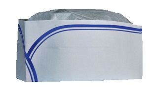 DISPOSABLE PAPER HAT, BLUE STRIPE (100CT)