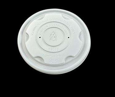 CPLA LIDS FIT FOR 8 OZ PAPER SOUP CUPS, COMPOSTABLE,