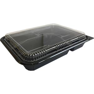 J83062, 5-CMPT LUNCH BOX COMBO, BLACK (200/CS) SHALLOW